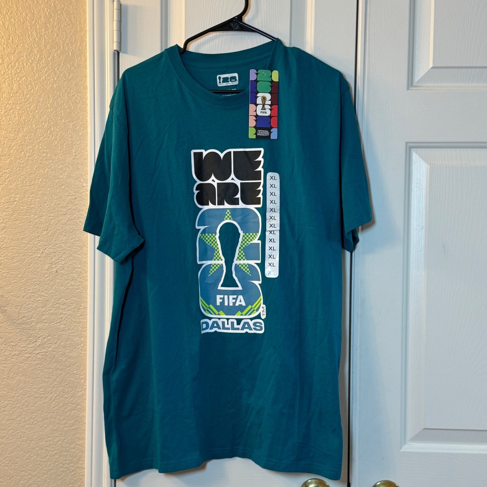 FIFA Dallas 2026 World Cup T-Shirt Size: XL Blue & green graphic w/ "WE ARE 26"